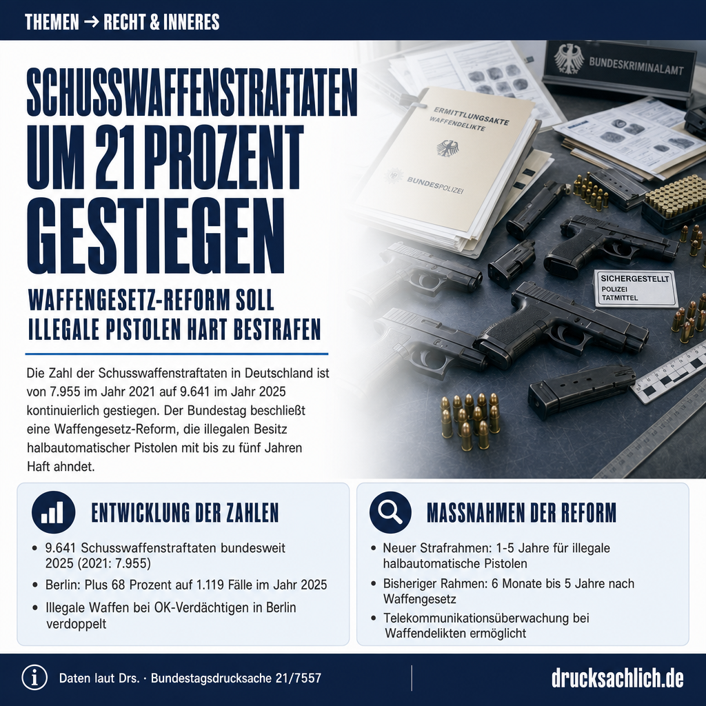 Waffengesetz-Reform: Illegale Pistolen sollen Verbrechen werden