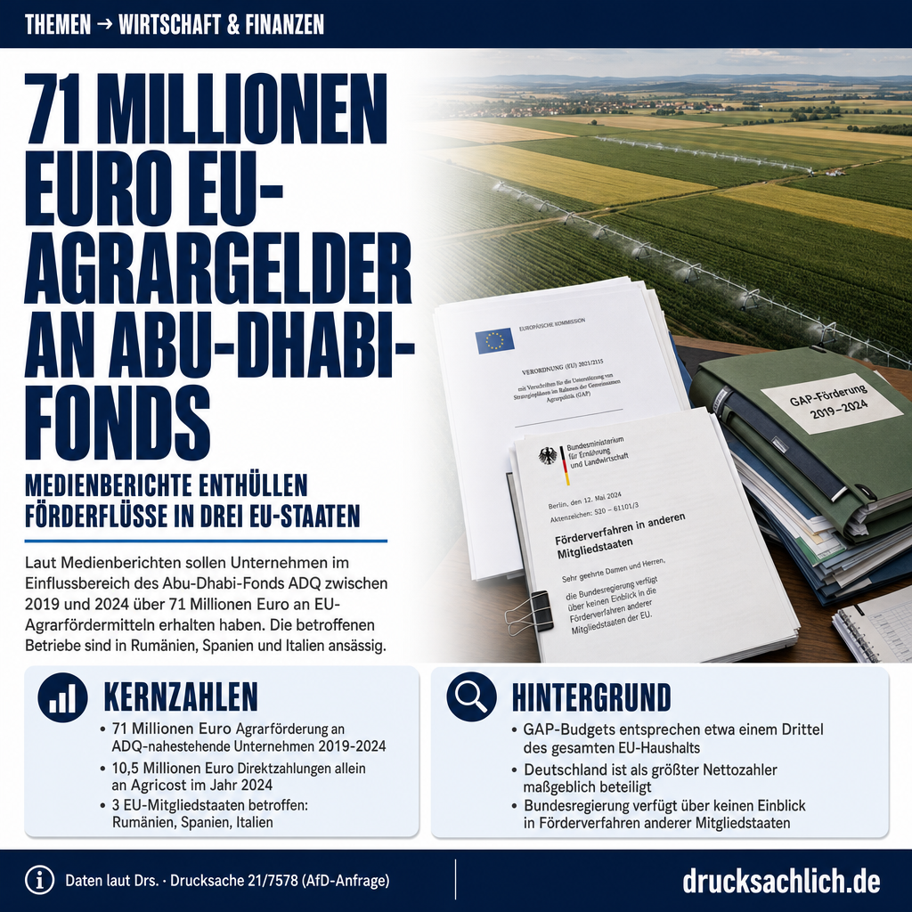 GAP-Agrarsubventionen: 71 Mio. Euro an Abu-Dhabi-Fonds