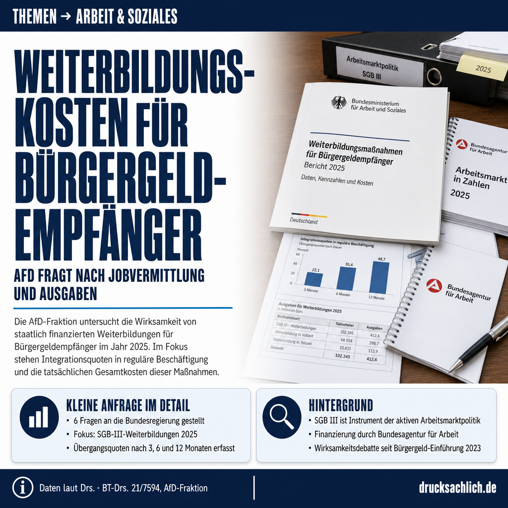 Bürgergeld-Weiterbildung: AfD fragt nach Kosten und Jobvermittlung