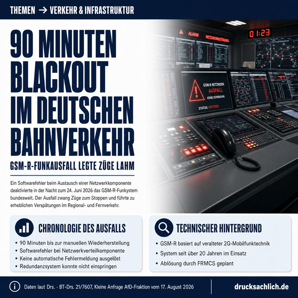 GSM-R-Funkausfall: Bahn-Störung vom Juni 2026 unter Kontrolle