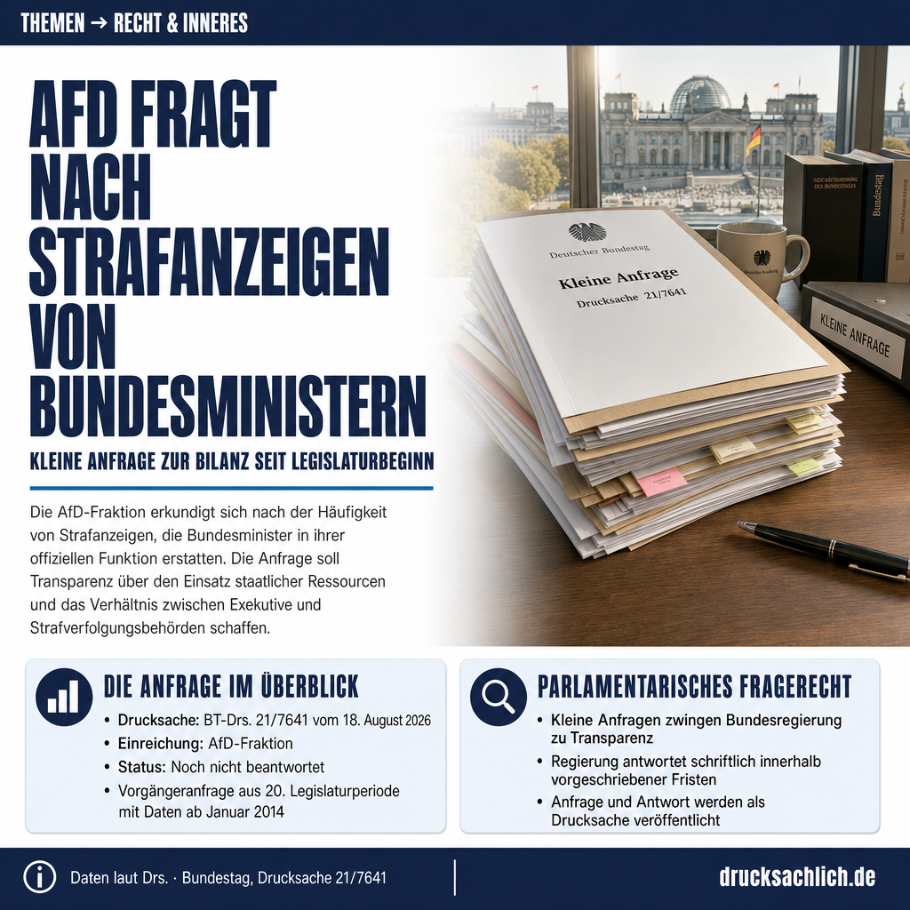 Strafanzeigen von Bundesministern: AfD fragt nach Bilanz