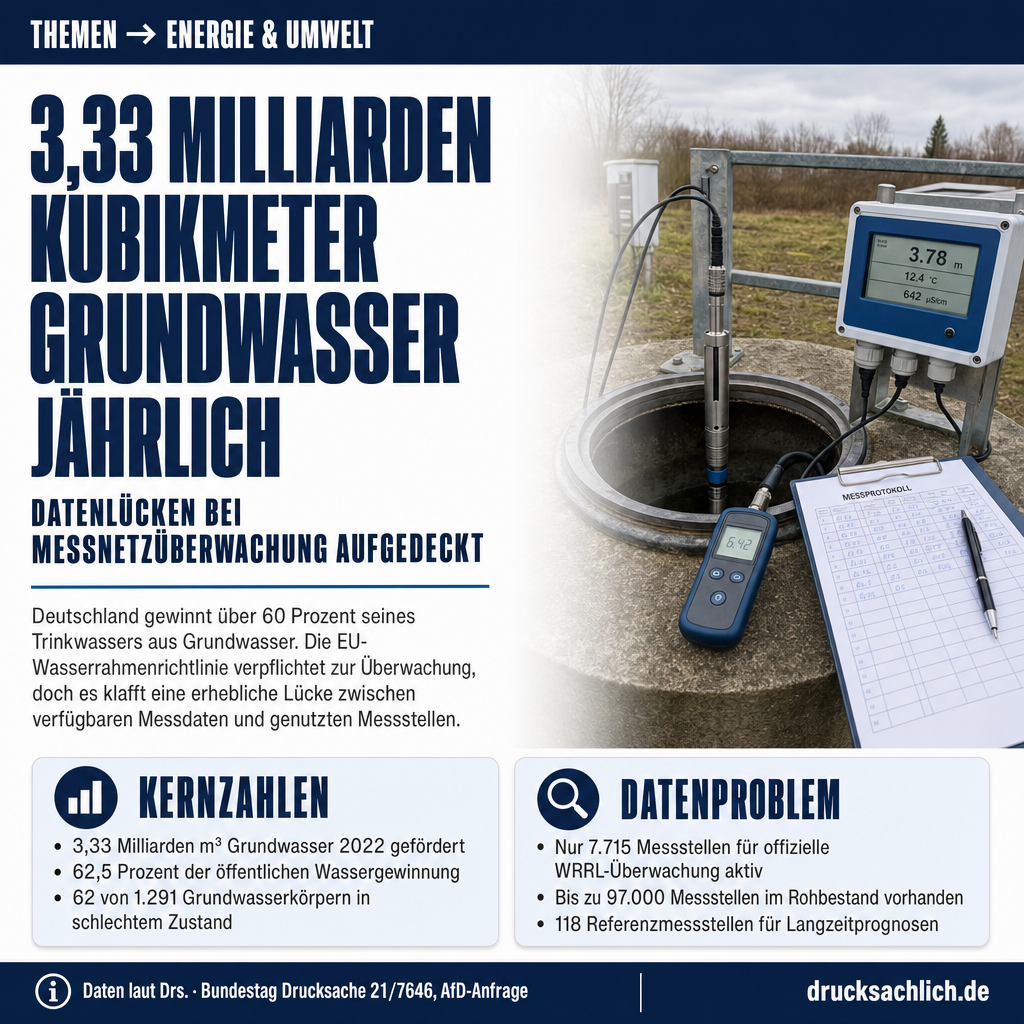 Grundwasser: Datenlücken und Messnetze im Fokus