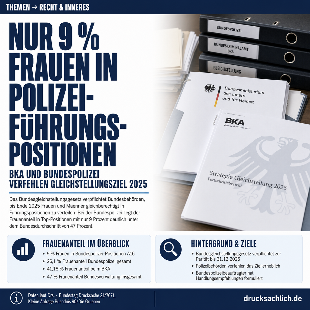 Frauenanteil bei BKA und Bundespolizei: 60 Fragen