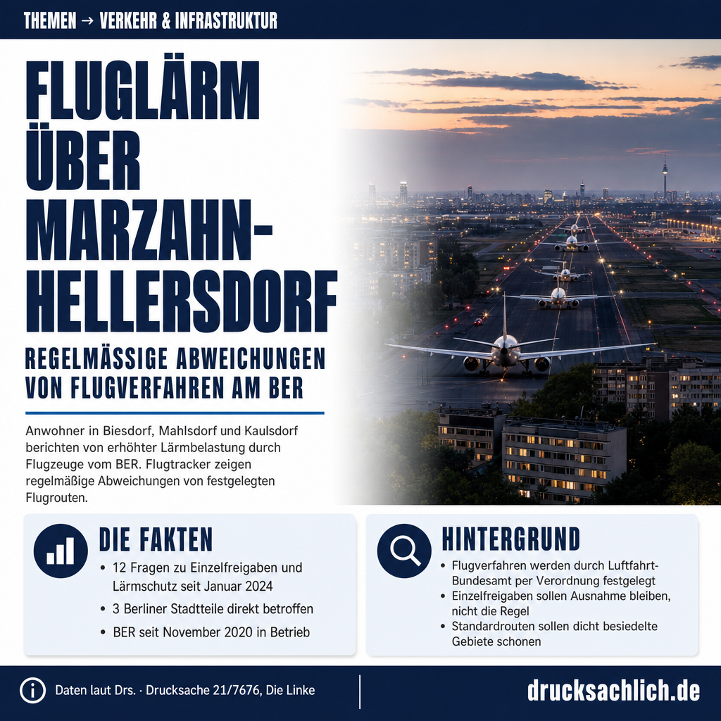 Fluglärm BER: Flugverfahren über Marzahn-Hellersdorf
