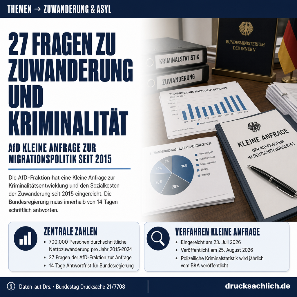 Zuwanderung seit 2015: AfD fragt nach Kriminalität und Sozialkosten