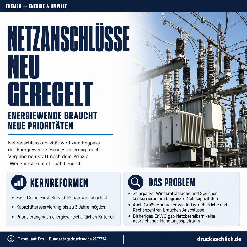 EnWG-Reform 2026: Netzanschlüsse für Erneuerbare neu geregelt