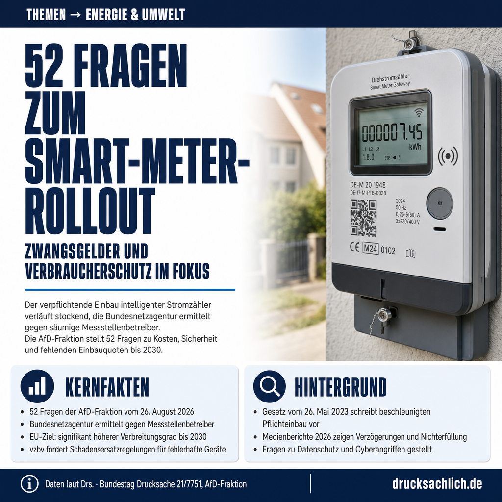 Smart Meter-Rollout: 52 Fragen zu Kosten und Zwangsgeldern