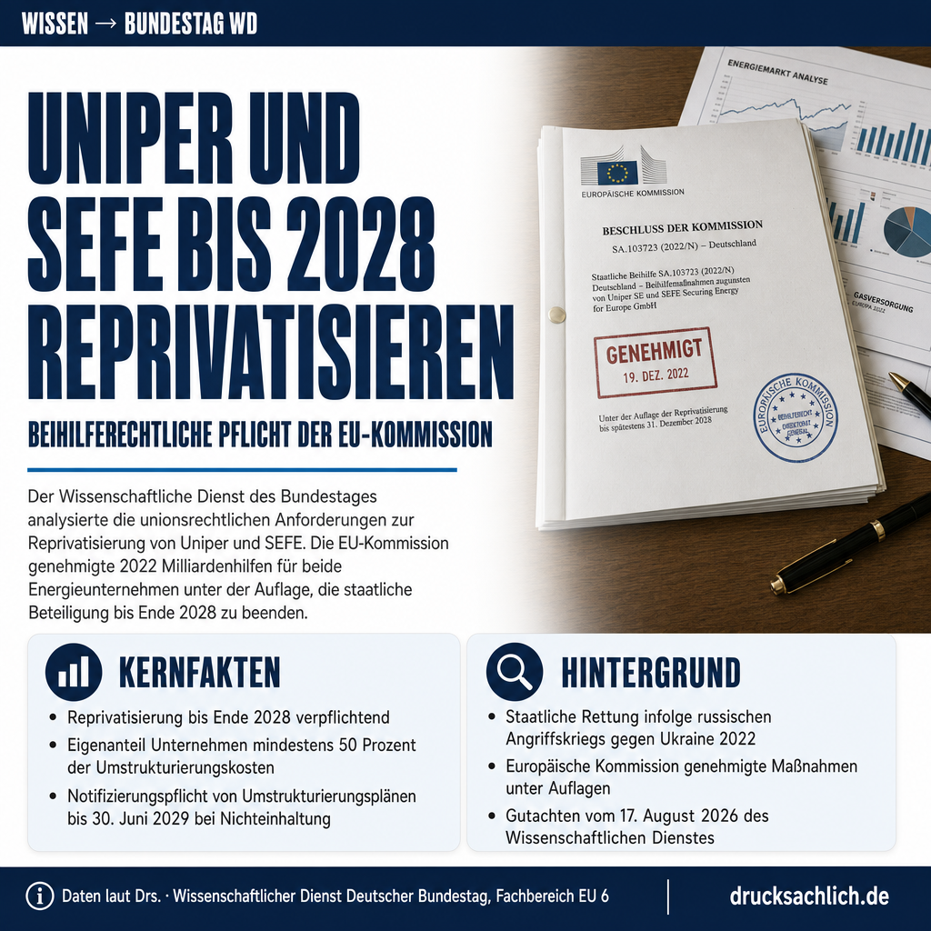 Reprvatisierung von Uniper und SEFE bis 2028