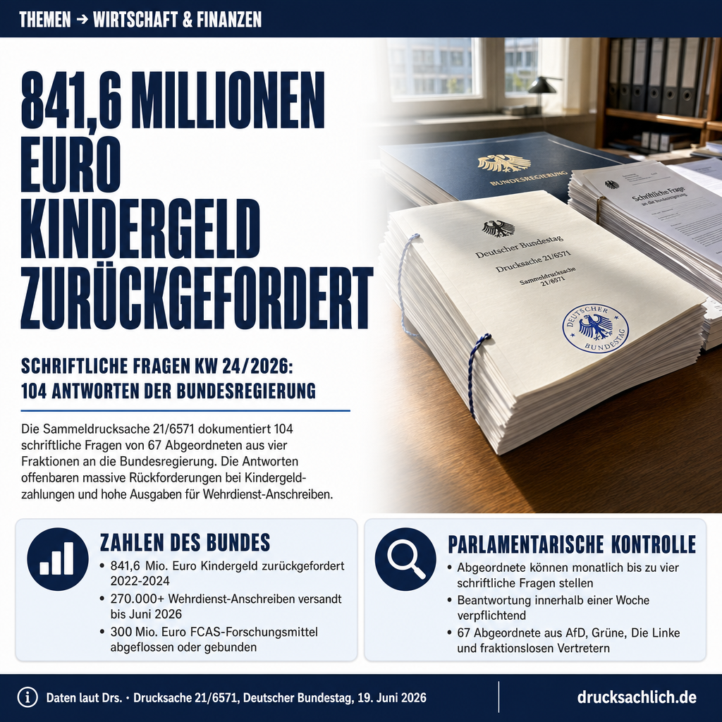 Schriftliche Fragen KW 24/2026: 104 Antworten der Bundesregierung