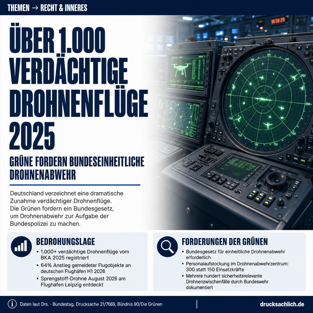 Drohnenabwehr: Grüne fordern bundeseinheitliche Regelung