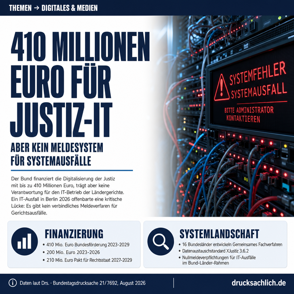 Justiz-IT: Kein Meldesystem für Gerichtsausfälle