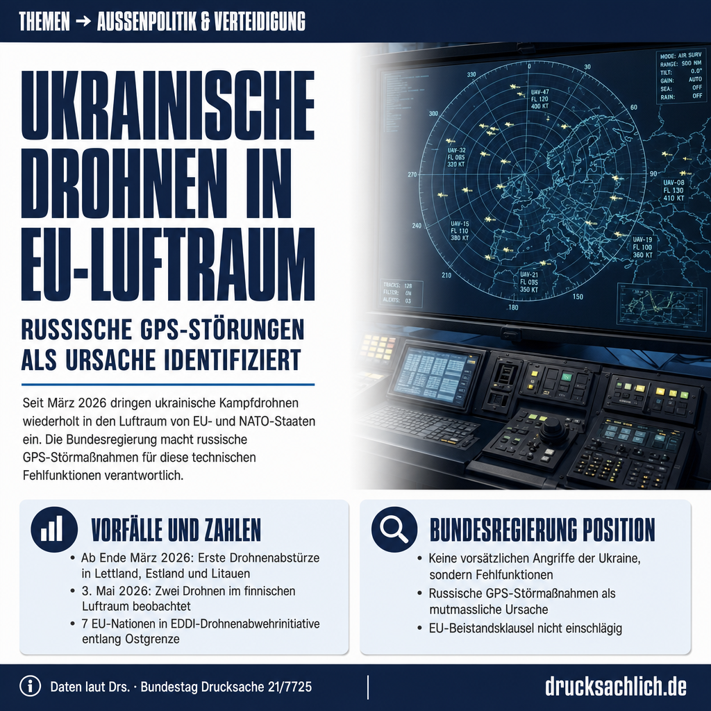 Drohnen im EU-Luftraum: Bundesregierung sieht Russland verantwortlich