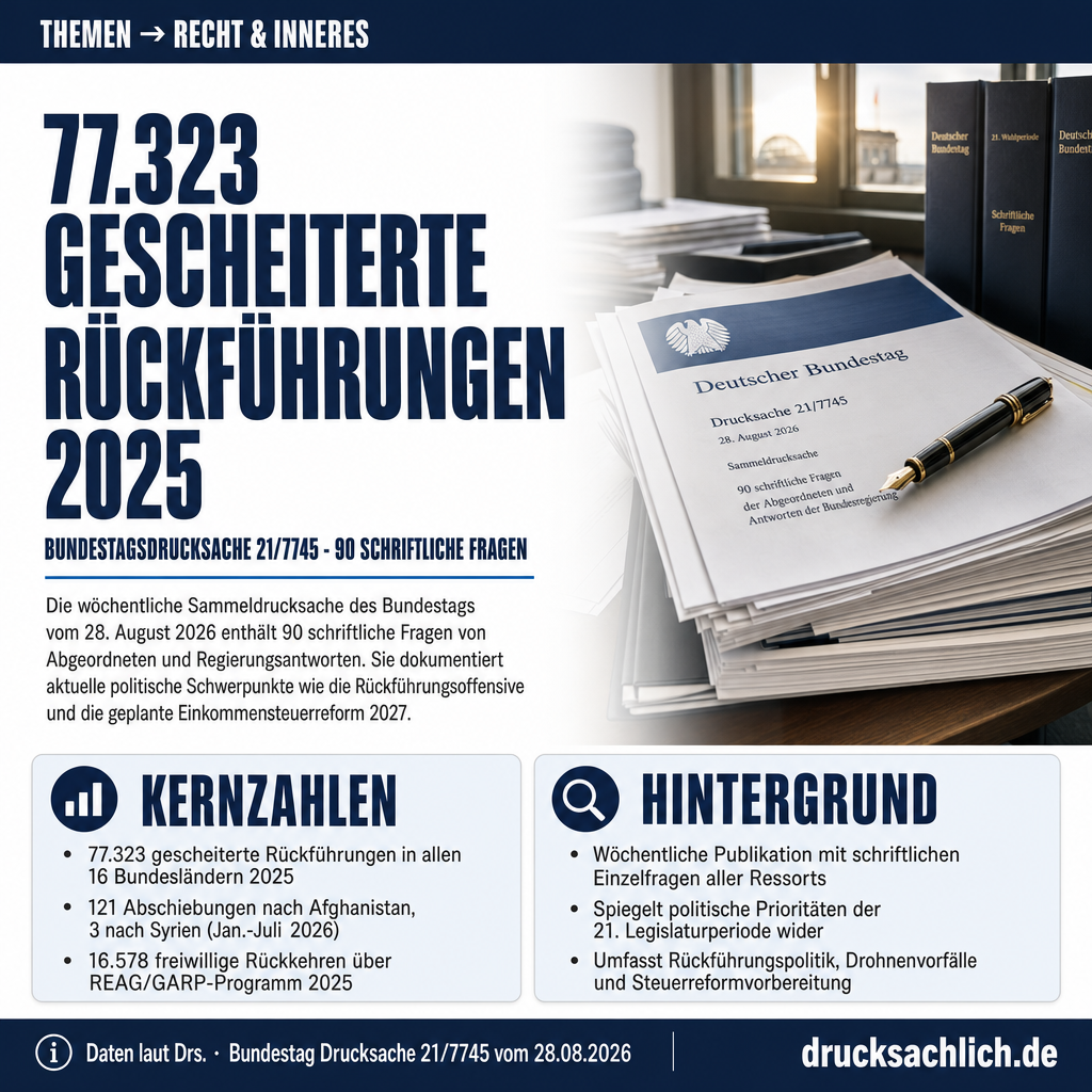 Schriftliche Fragen KW 34/2026: 90 Antworten der Bundesregierung