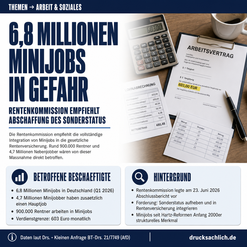 Minijob-Abschaffung: 6,8 Mio. Beschäftigte betroffen