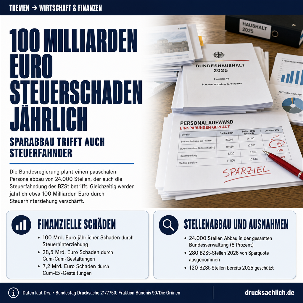 BZSt-Stellenabbau: 24.000 Stellen vs. Steuerbetrug
