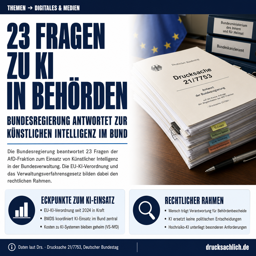 KI in der Bundesverwaltung: Regierung verweist auf Gesetze