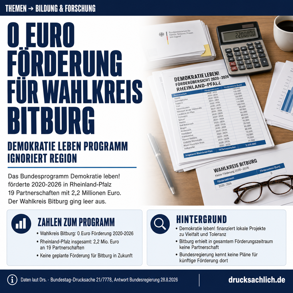 Demokratie leben!: Kein Fördergeld für Wahlkreis Bitburg