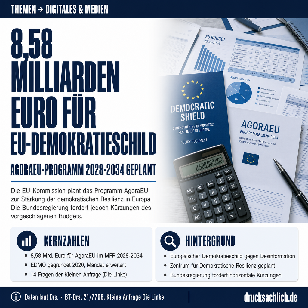 Europäischer Demokratieschild: AgoraEU mit 8,58 Mrd. Euro