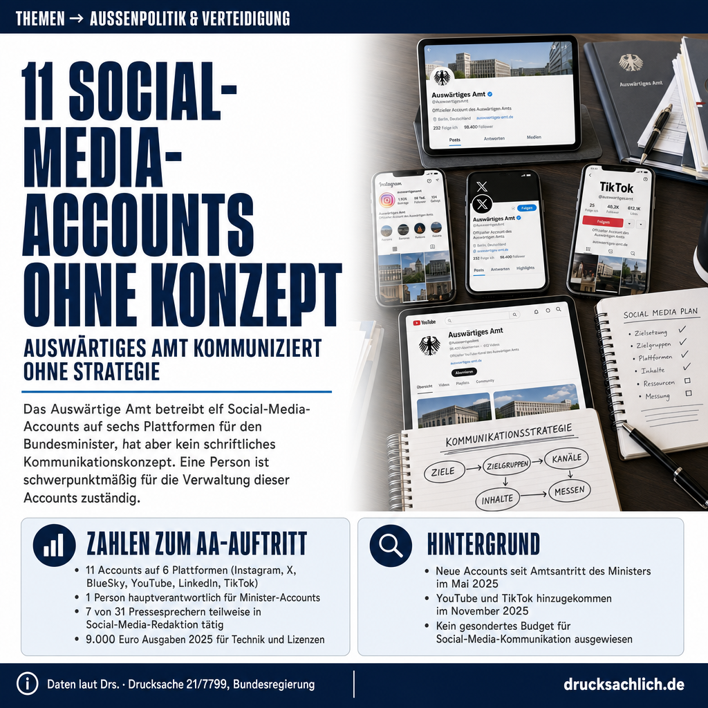 Auswärtiges Amt: Social-Media-Auftritte ohne schriftliches Konzept