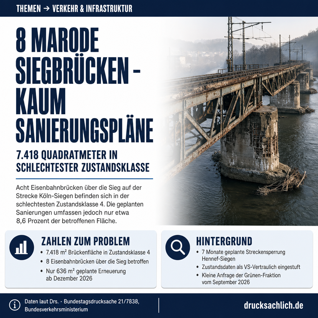 Siegstrecke: 8 marode Brücken, Planung noch offen