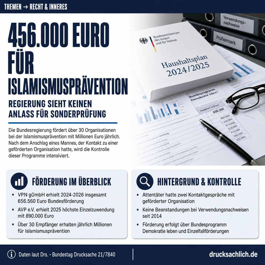 Attentat, Deradikalisierung, Bundesförderung: Was die Regierung weiß