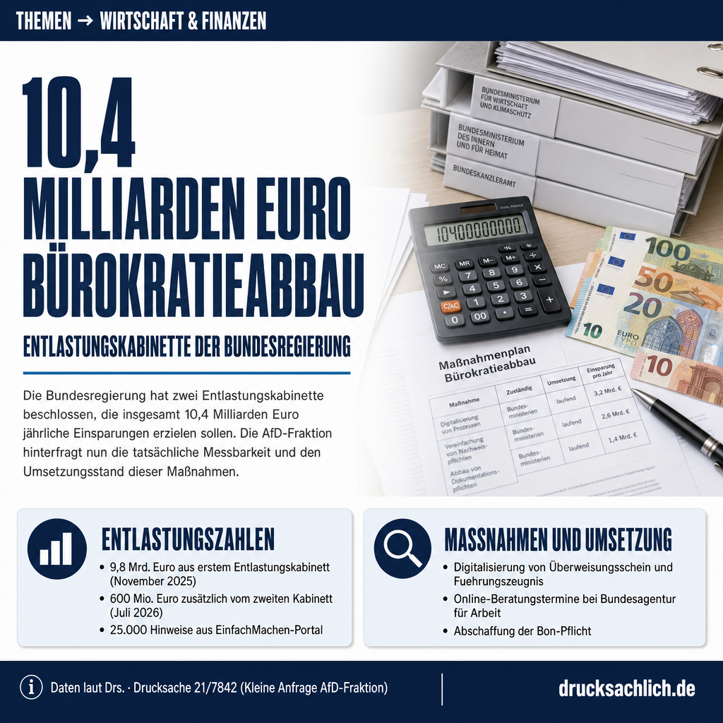 Bürokratieabbau: 10,4 Mrd. Euro Entlastung unter der Lupe