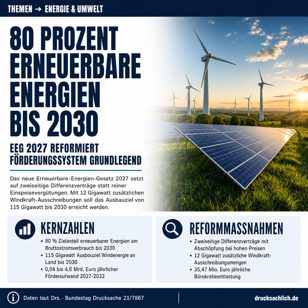 EEG 2027: Grundlegende Reform der Förderung erneuerbarer Energien