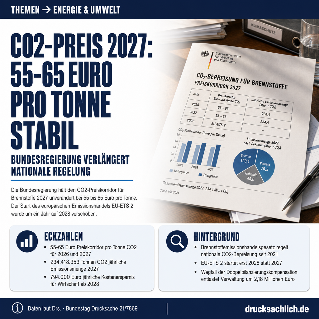 CO2-Preis 2027: Bundesregierung stabilisiert Brennstoffhandel