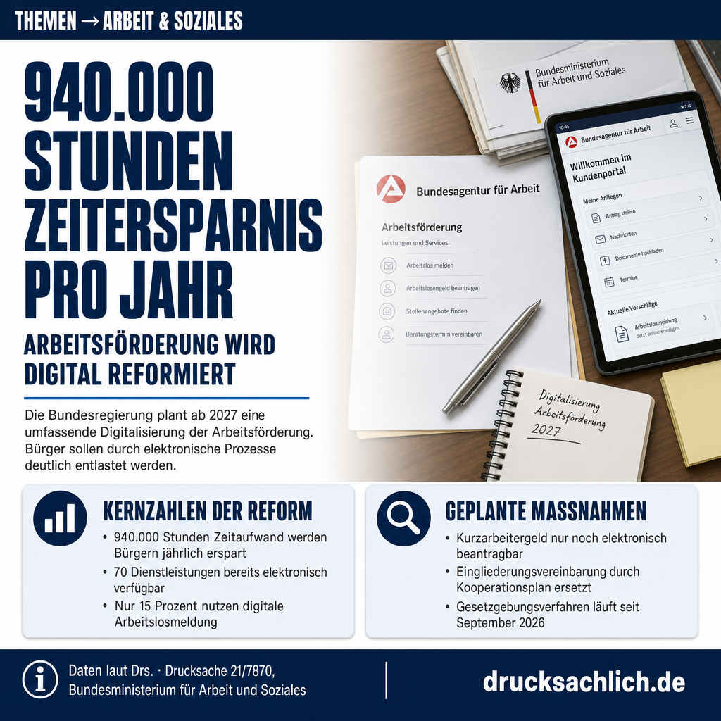 Arbeitsförderung: Digitalisierung und Reform ab 2027