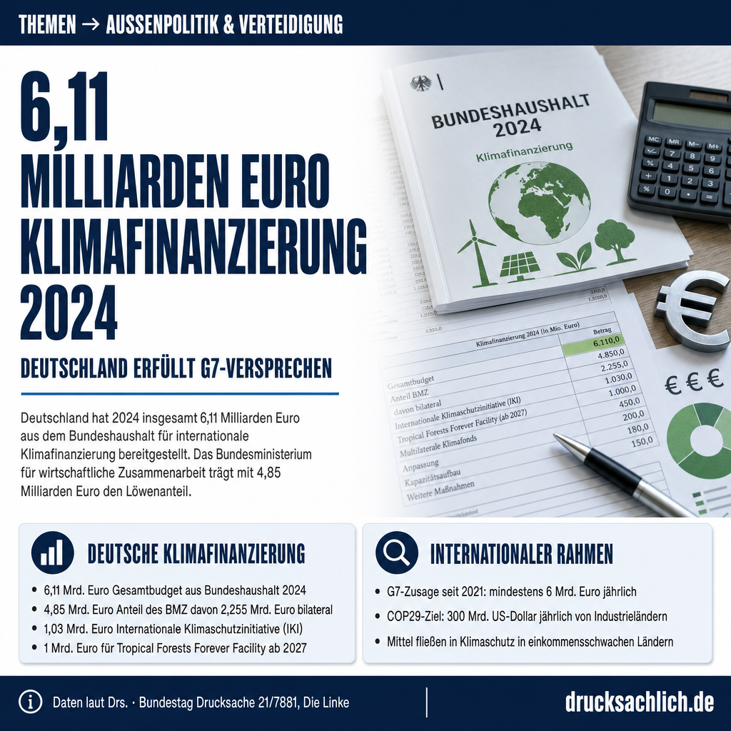 Klimafinanzierung: 6,11 Mrd. Euro aus Bundeshaushalt 2024