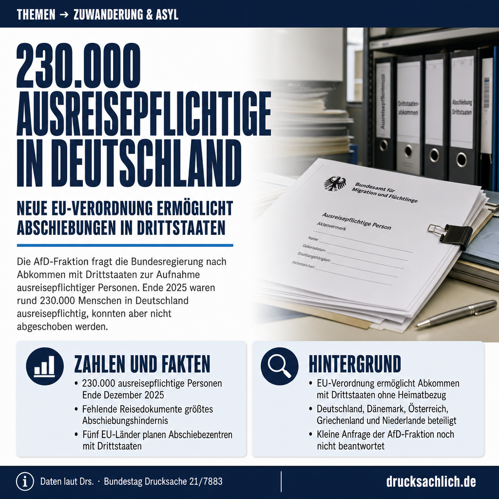 Abschiebezentren: AfD fragt nach Drittstaaten-Abkommen