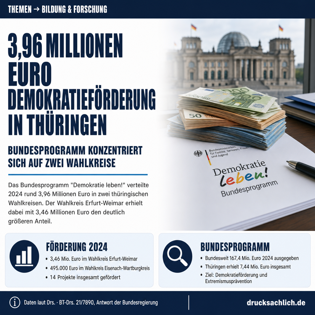 Demokratie leben! Thüringen: 3,96 Mio. Euro in zwei Wahlkreisen