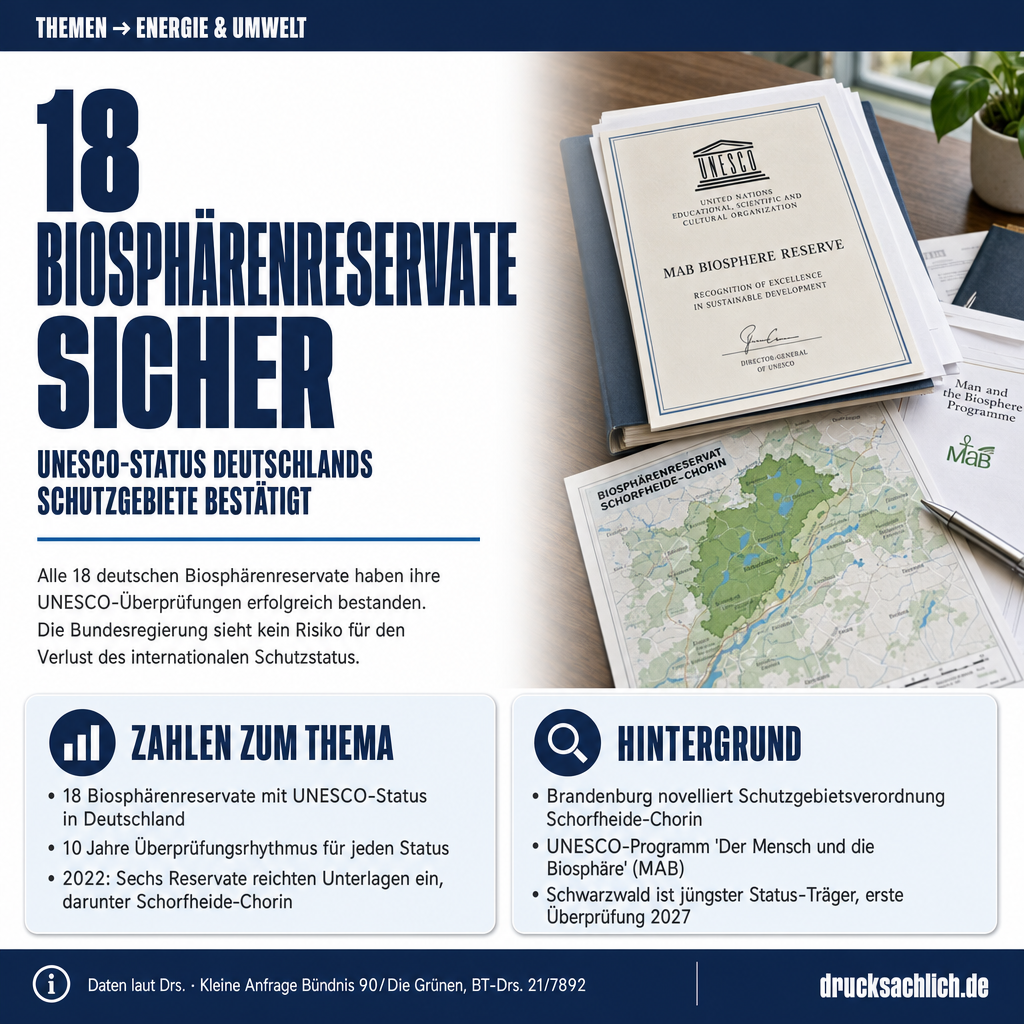 Biosphärenreservate: Kein Risiko für UNESCO-Status