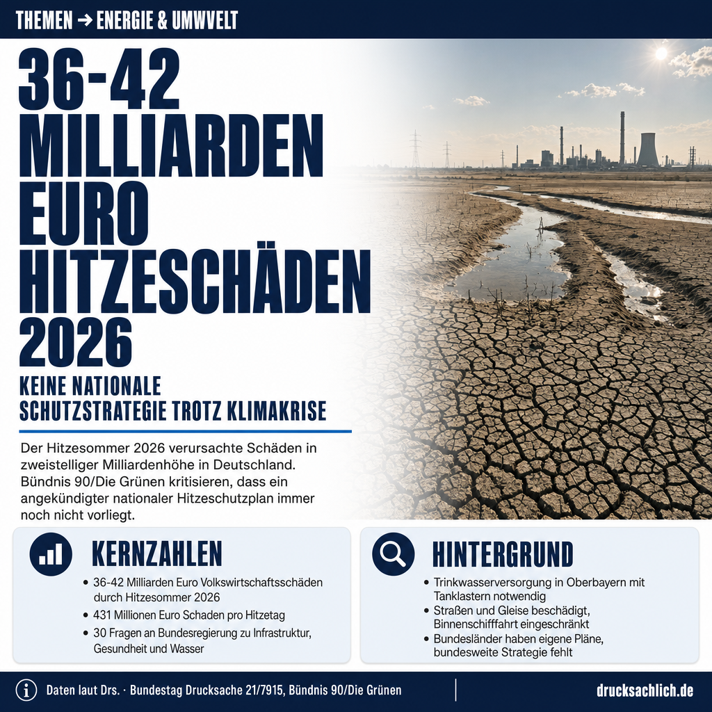 Hitzesommer 2026: 36–42 Mrd. Euro Schaden und kein Schutzplan