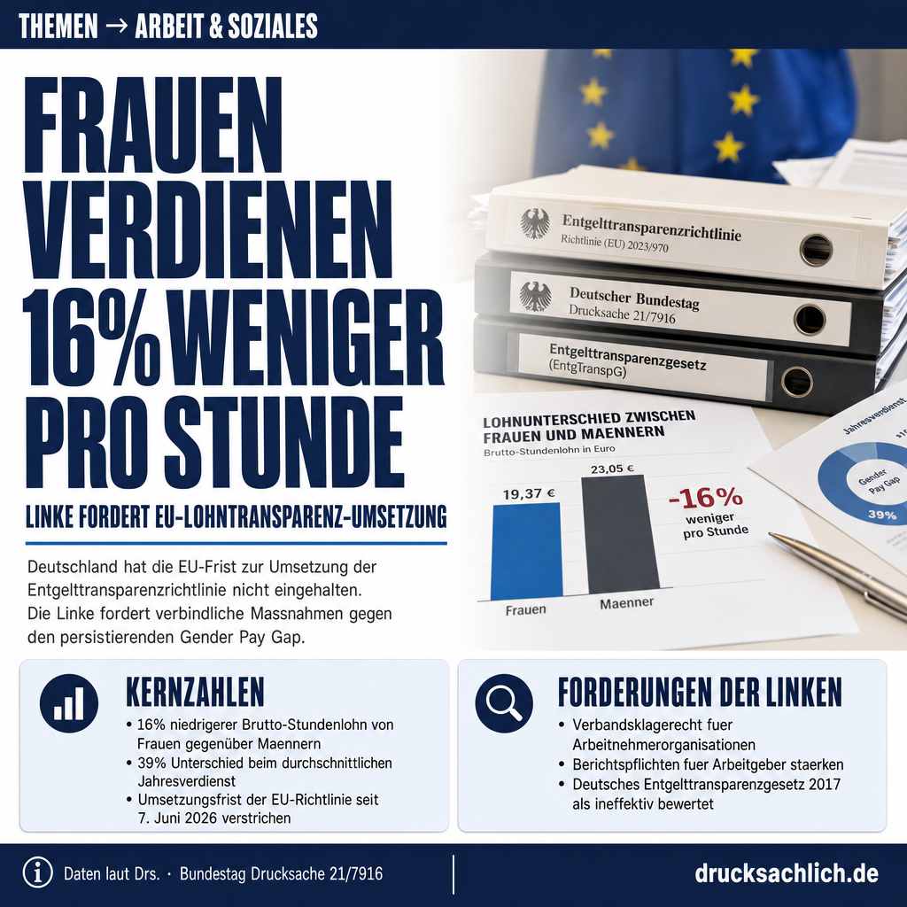 Gender Pay Gap: Linke fordert EU-Lohntransparenz-Umsetzung