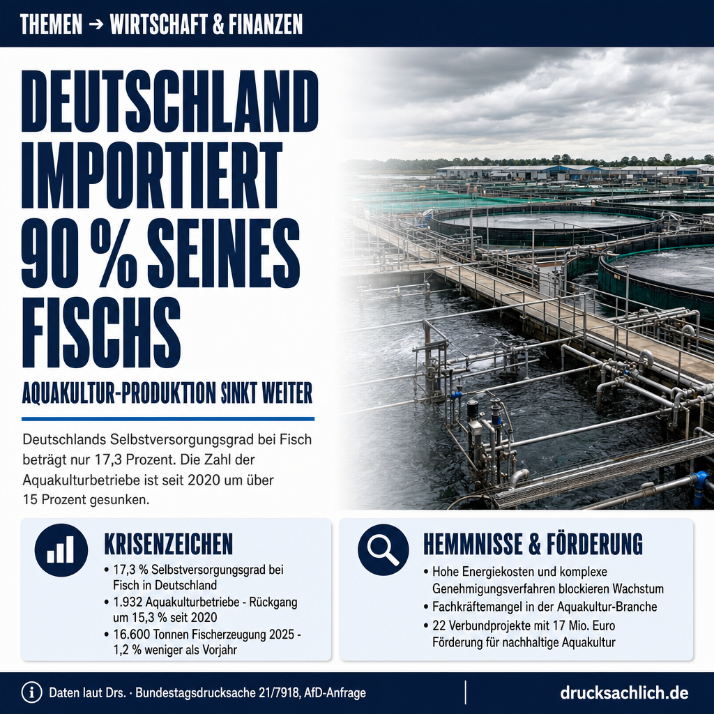 Aquakultur Deutschland: 90 % Importabhängigkeit bei Fisch