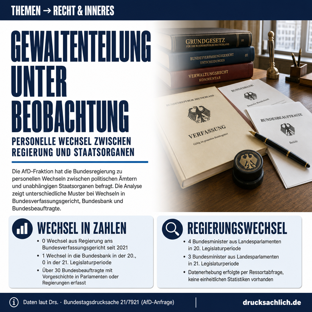 Gewaltenteilung: Personelle Wechsel zwischen Regierung und Ämtern