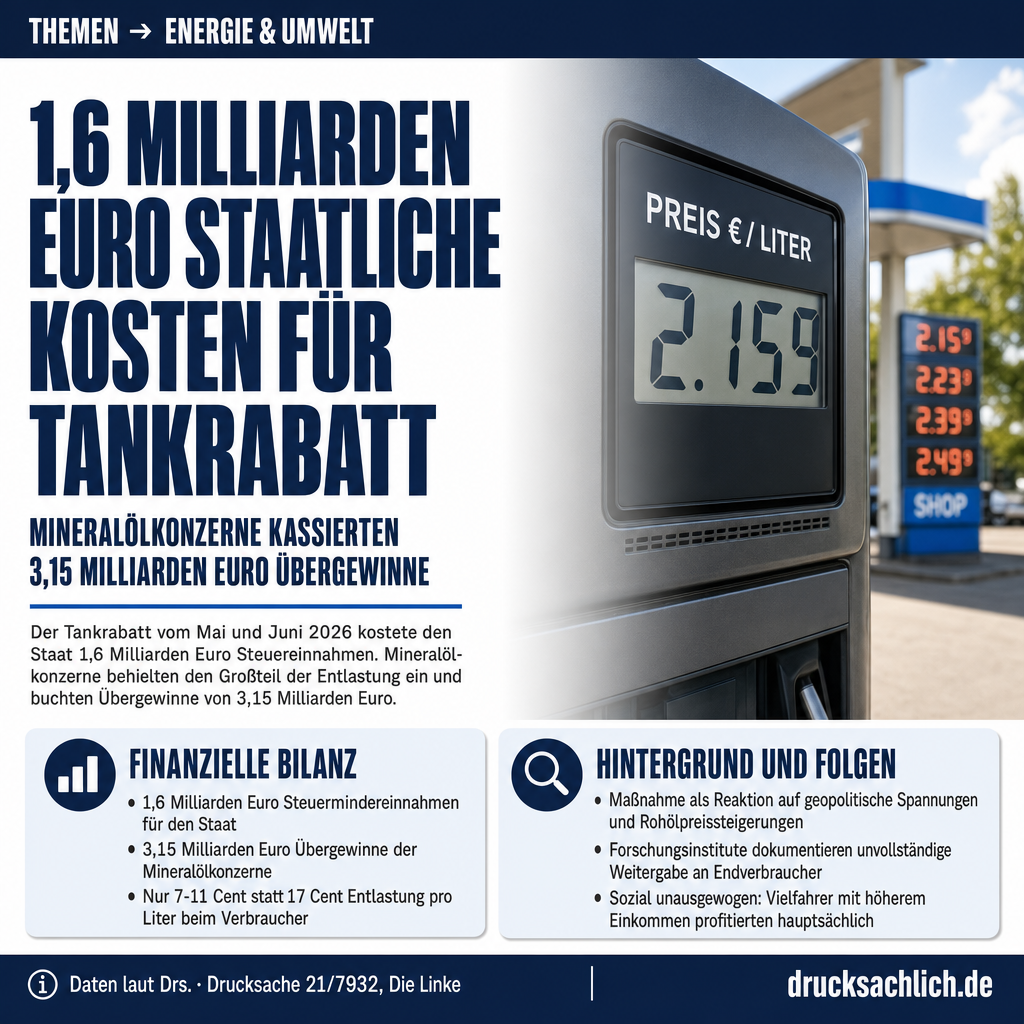 Tankrabatt 2026: Kosten, Wirkung und Übergewinne im Fokus