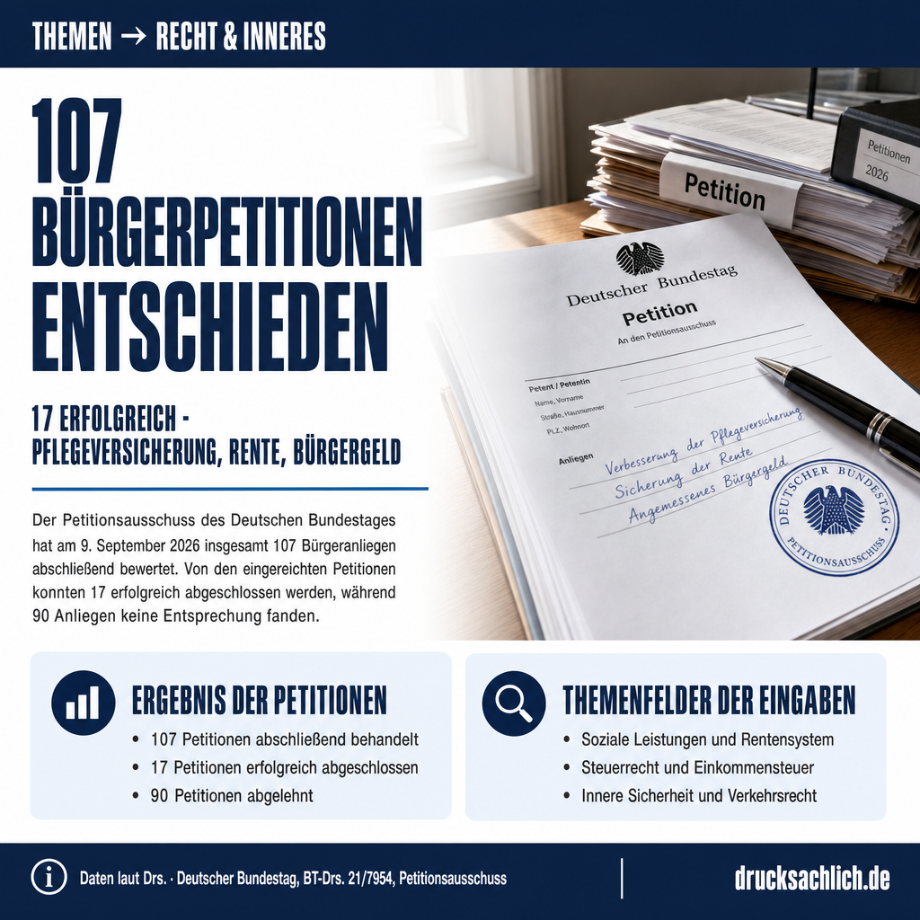 Petitionsausschuss: 107 Bürgeranliegen entschieden