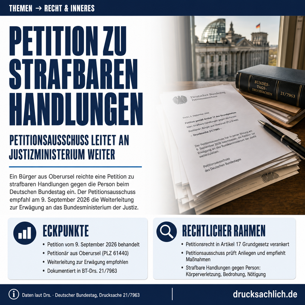 Petition: Strafbare Handlungen gegen die Person weitergeleitet