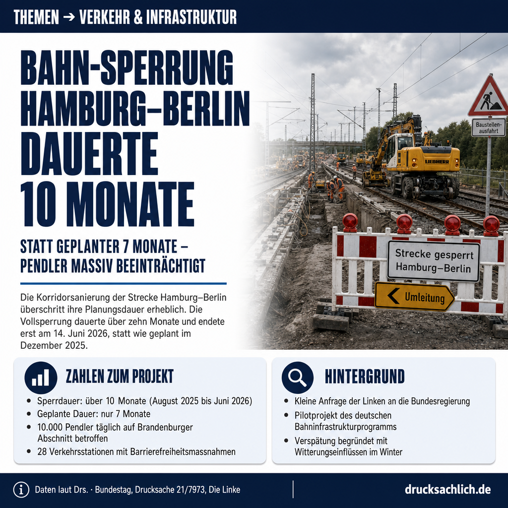 Bahn-Korridorsanierung Hamburg–Berlin: Zehn Monate Sperrung