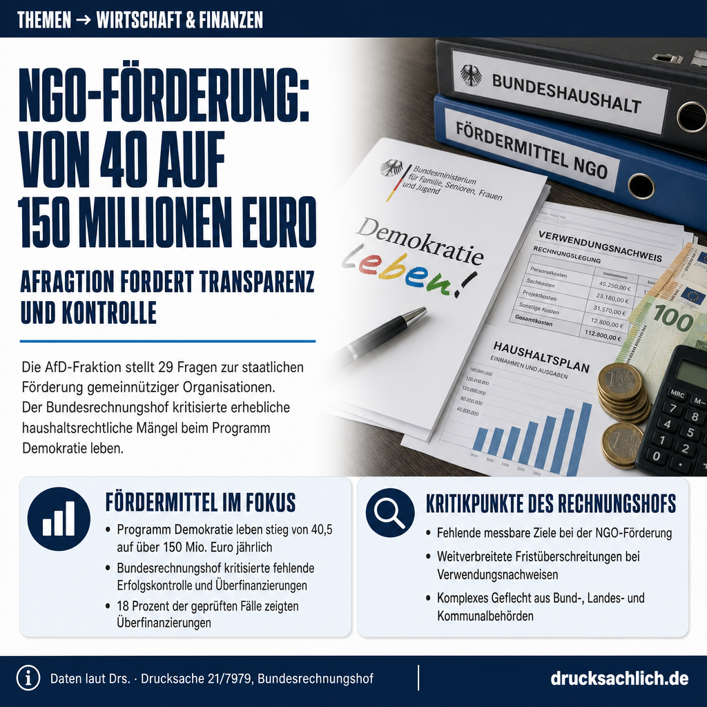 NGO-Förderung: AfD stellt 29 Fragen zu Transparenz und Kontrolle
