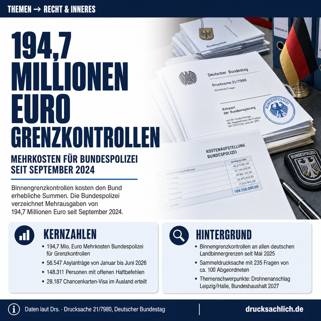 194 Mio. Euro Mehrkosten: Was die Grenzkontrollen den Bund kosten