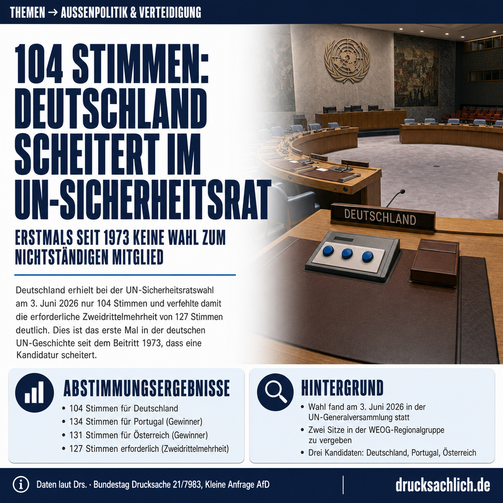 UN-Sicherheitsrat: Deutschland scheitert mit 104 Stimmen