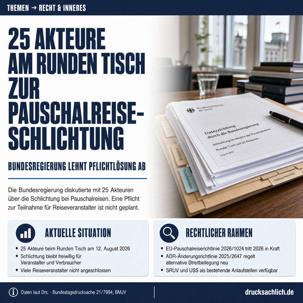 Pauschalreise-Schlichtung: Runder Tisch ohne Pflichtlösung