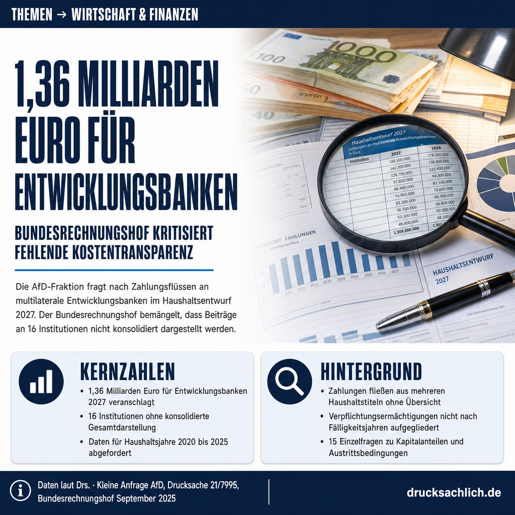 Entwicklungsbanken: 1,36 Mrd. Euro und fehlende Kostentransparenz