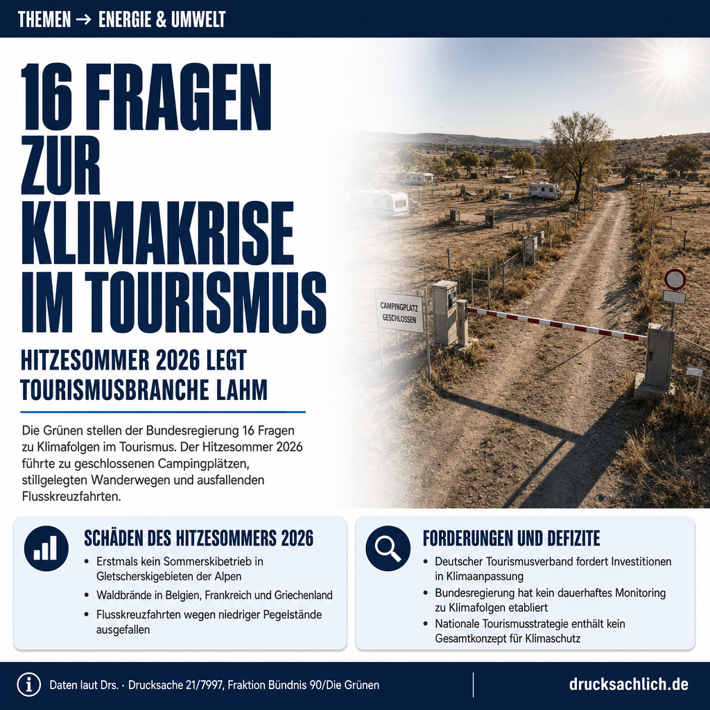 Klimakrise und Tourismus: 16 Fragen an die Bundesregierung