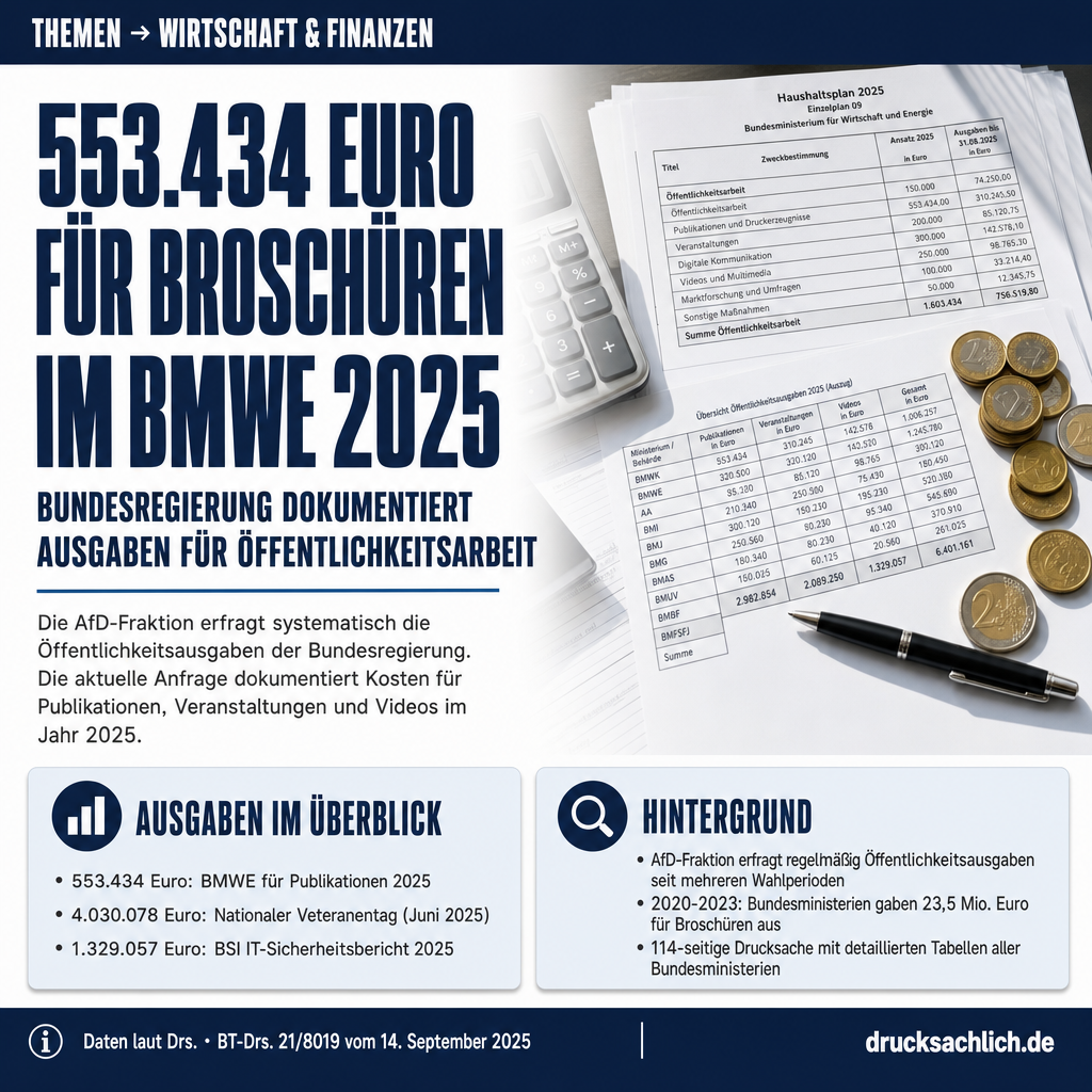 Bundesregierung: Öffentlichkeitsausgaben 2025 im Detail