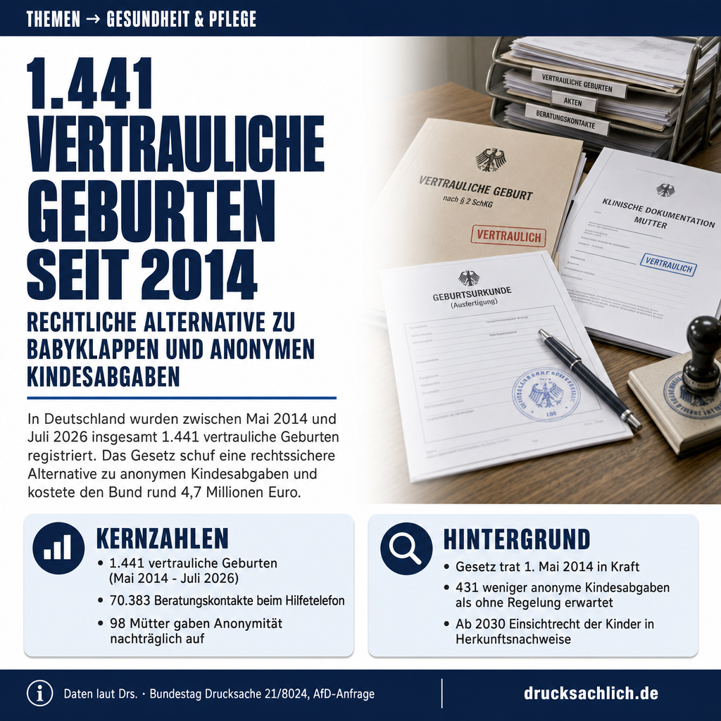 Vertrauliche Geburt: 1.441 Fälle seit 2014 in Deutschland