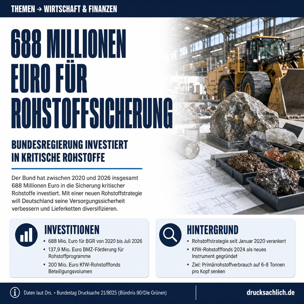 Rohstoffversorgung: 688 Mio. Euro für BGR seit 2020